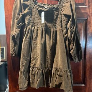 American Eagle Outfitters Corduroy Brown Dress